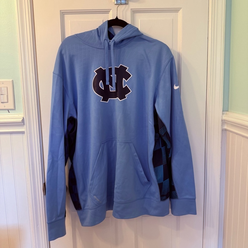 Nike Therma-Fit Light Blue Carolina Lacrosse Hoodie Men’s Sz XL w Dark Blue EUC